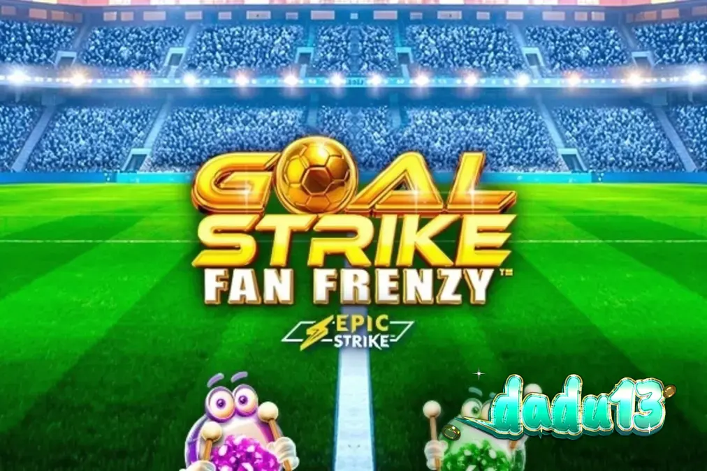 Tampilan visual slot Goal Strike Fan Frenzy dengan tema stadion sepak bola yang meriah